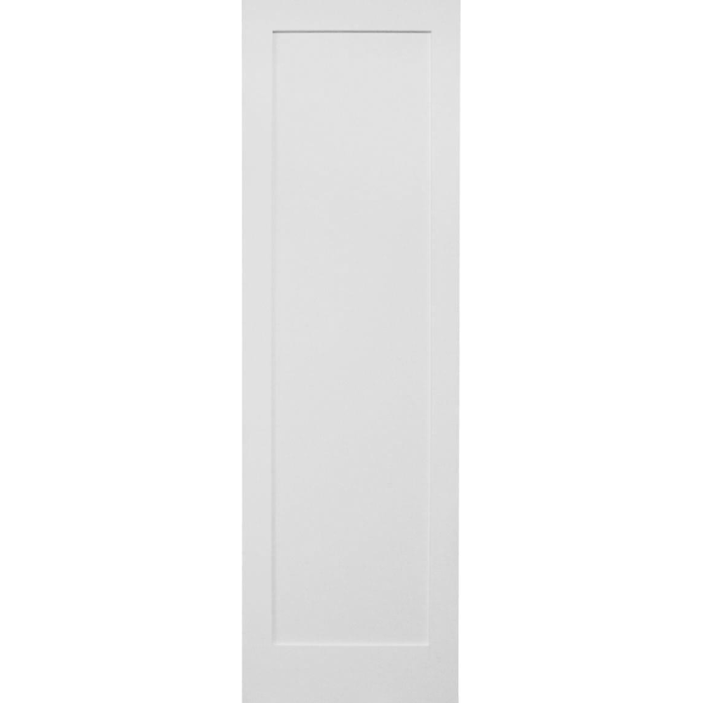 32 in. x 6ft 8in. White Shaker 1-Panel Solid Core Primed MDF Interior Door Slab